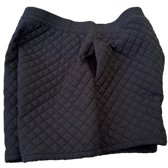 ZARA Women's Sz S Mini Shorts Quilted Black Crossover Pleat Detail High Waist - Picture 6 of 7